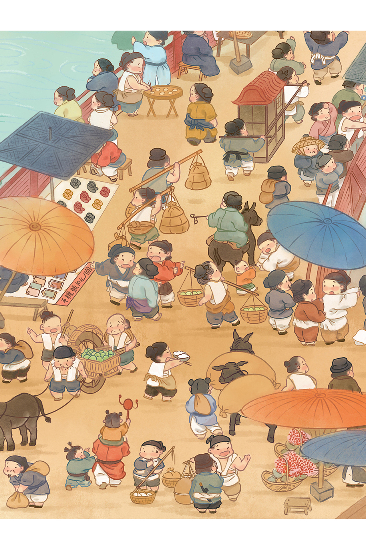 清明上河闹市图（图ZMjk1MDMwNTg0） - 商业插画 - 站酷设计师春羊原创素材 - 站酷ZCOOL