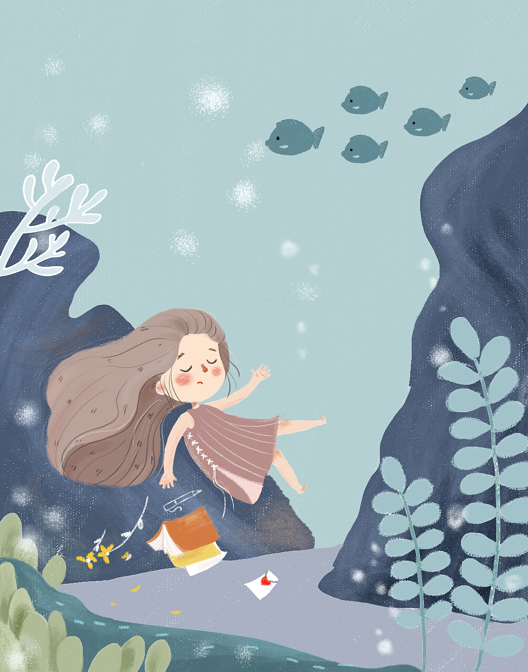 在深海里的梦（图ZMTUyMzE4NzE2） - 艺术插画 - 站酷设计师是欢欢还是花花原创素材 - 站酷ZCOOL