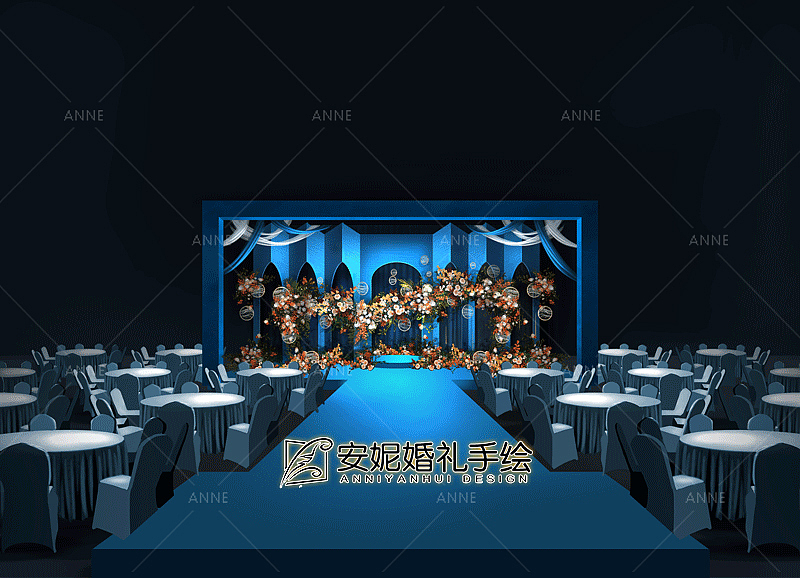 黛蓝 | 安妮婚礼手绘（图ZMTU5MjE3OTIw） - 舞台美术 - 站酷设计师安妮婚礼手绘原创素材 - 站酷ZCOOL