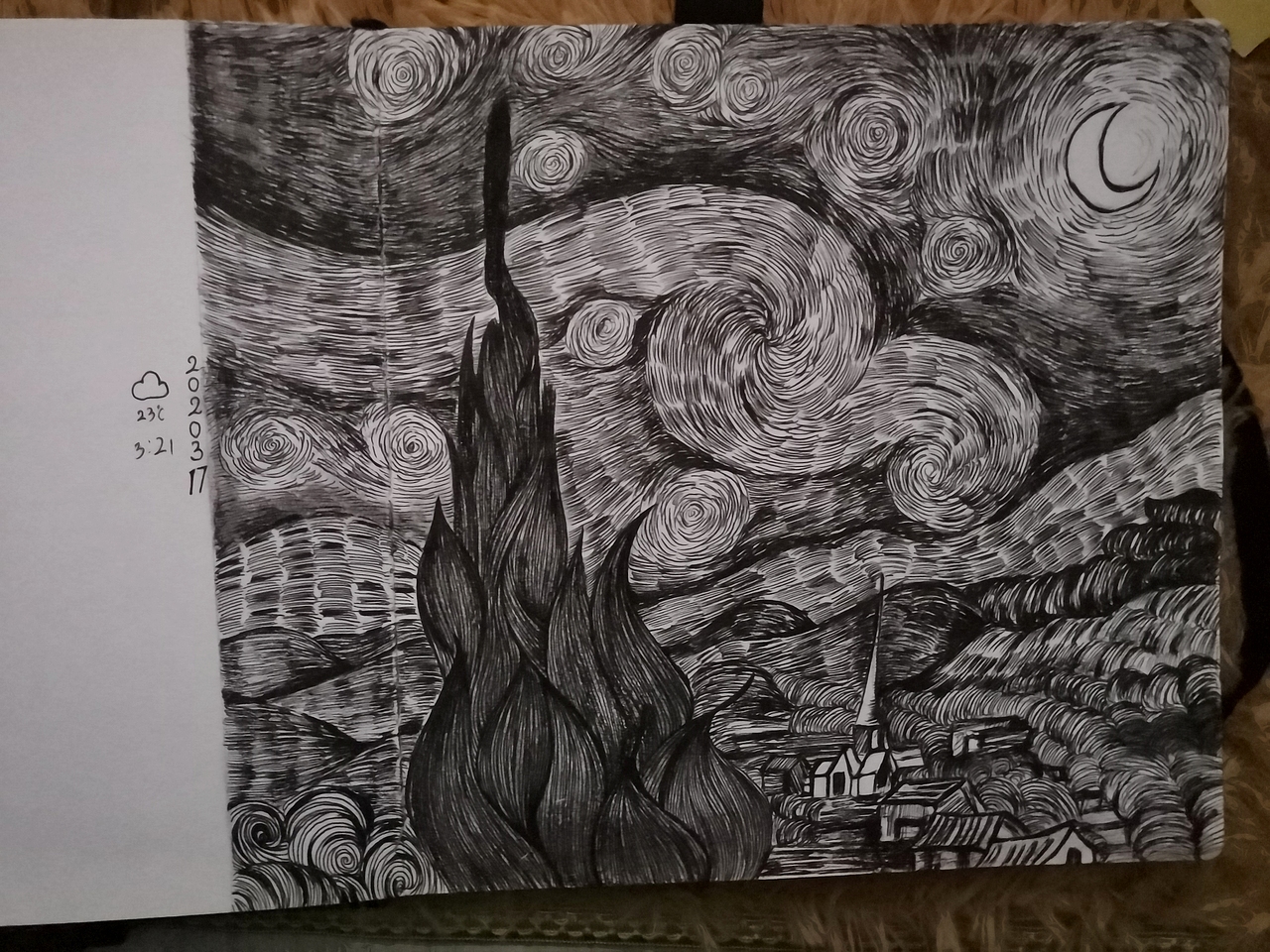 我的星月夜（图ZMjAwNjg3ODc2） - 创作习作 - 站酷设计师哎鸦鸦原创素材 - 站酷ZCOOL