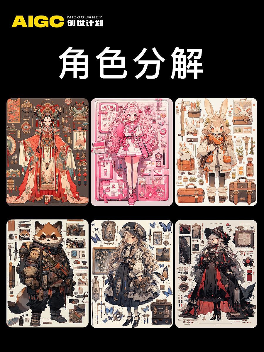 AIGC ｜ 角色分解（图ZMzUyOTIyNjE2） - AI作品 - 站酷设计师CSully原创素材 - 站酷ZCOOL