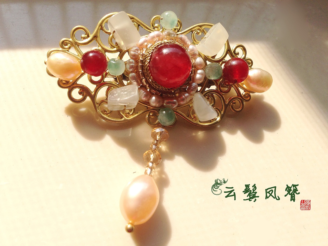 【云鬓凤簪】团子哒手工饰品,胸针,发簪,耳环,发梳