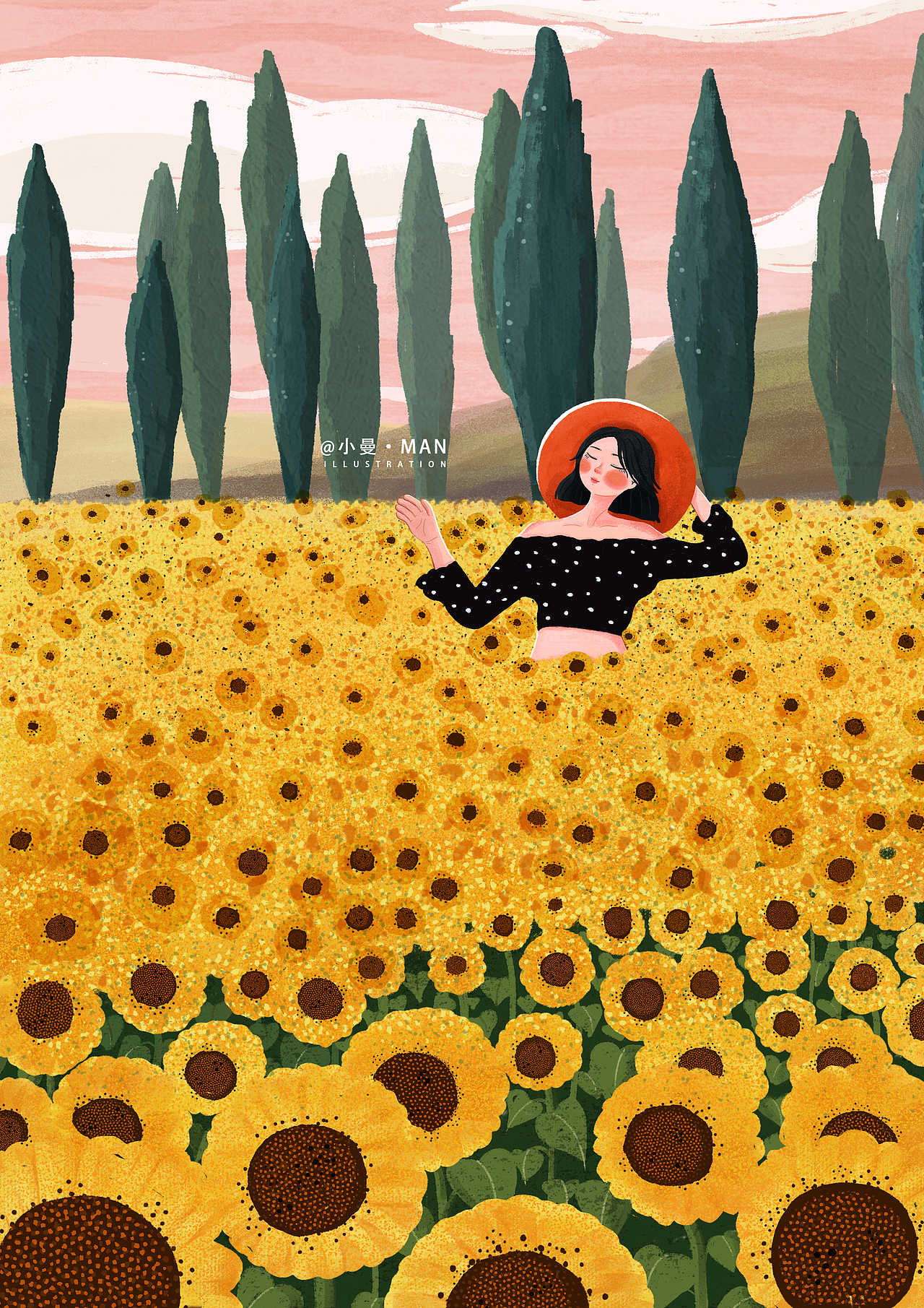 向日葵🌻女孩（图ZMTc2MDQ2Njg0） - 创作习作 - 站酷设计师邵小曼原创素材 - 站酷ZCOOL