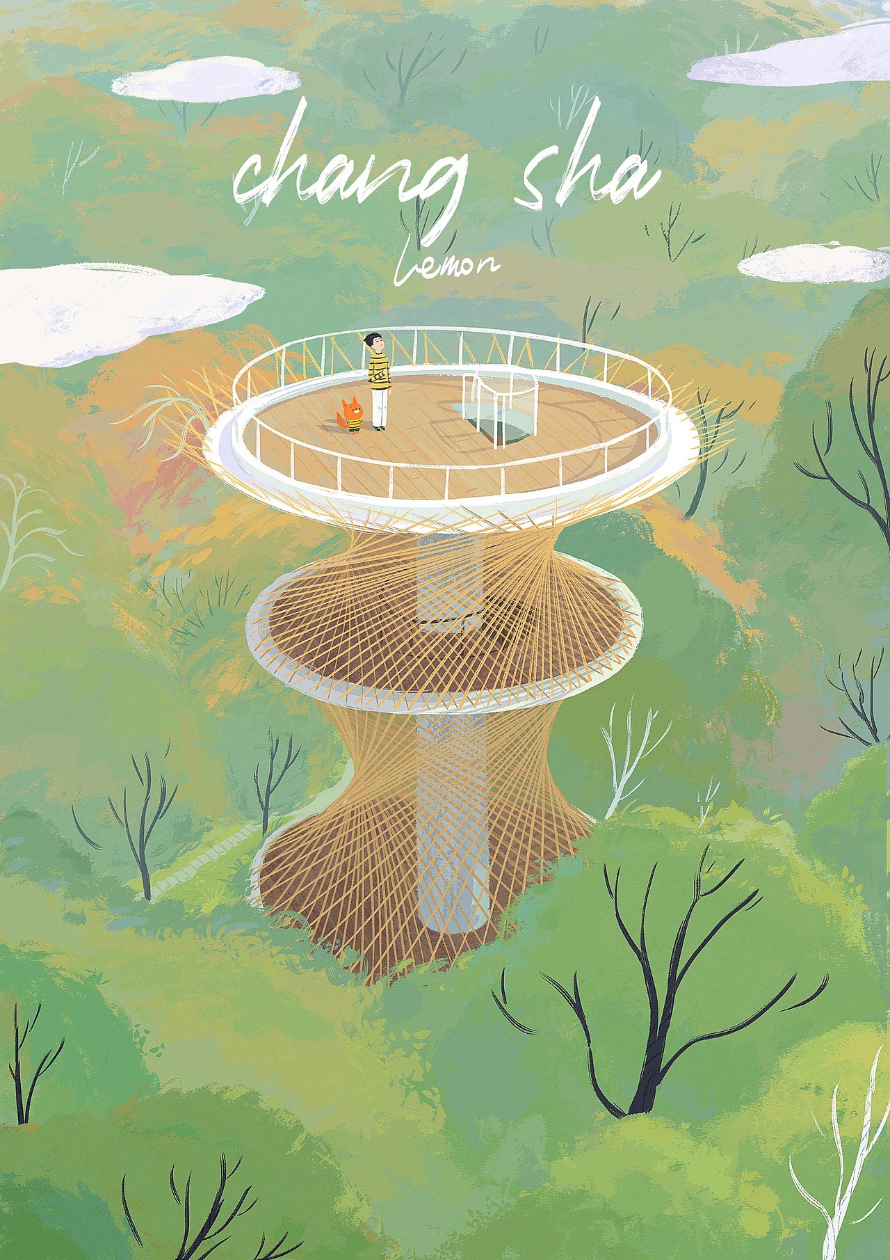 旅游插画-长沙篇（图ZMjczNDY0NDk2） - 商业插画 - 站酷设计师插画师柠檬原创素材 - 站酷ZCOOL