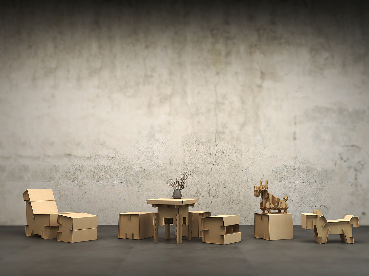 课题研究—《简》纸板家具系列