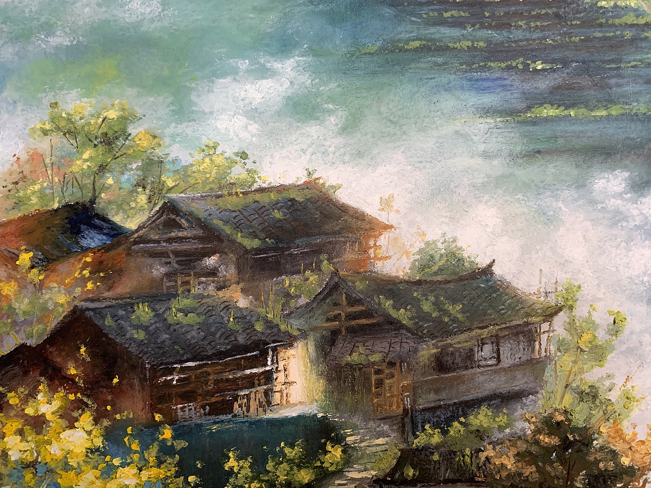 【油画棒 风景】用油画棒画出中国水墨