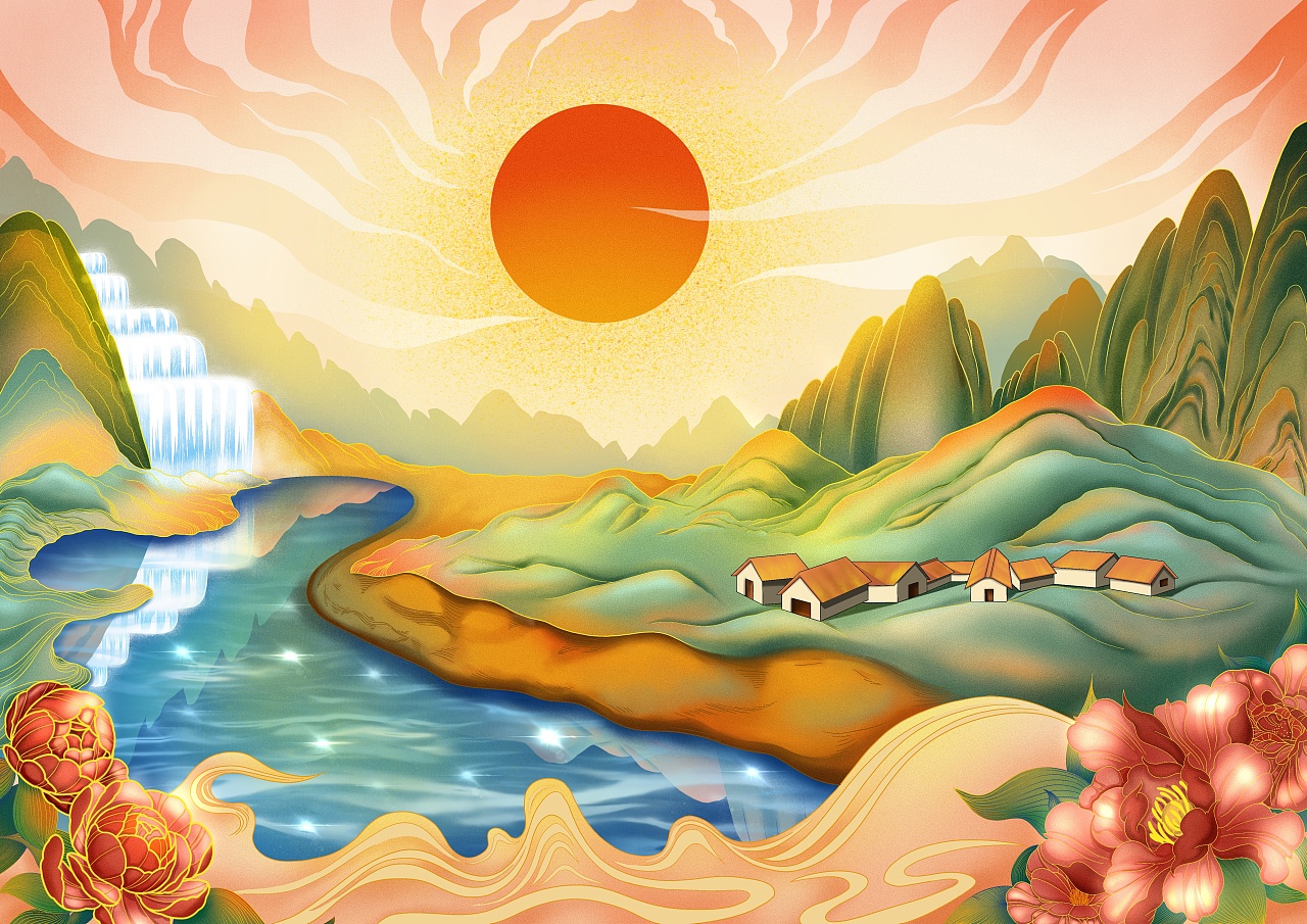 国潮中国山水画