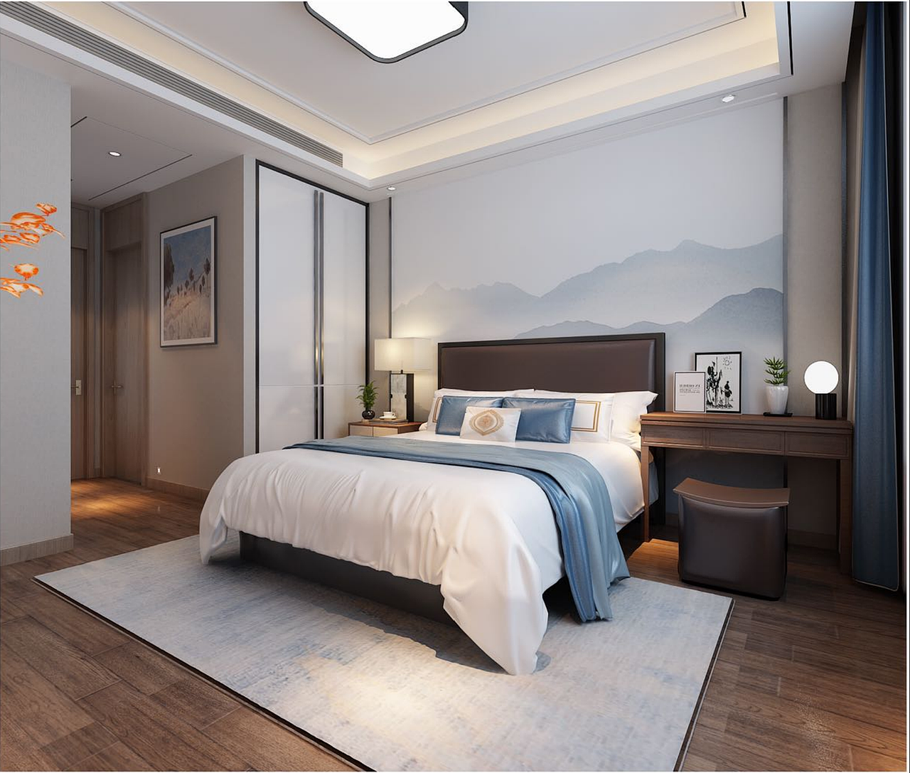 济南万泰装饰麓府175平新中式风格装修设计案例（图ZMjY5ODk3NDQ4） - 家装设计 - 站酷设计师万泰谢佳乐1997原创素材 - 站酷ZCOOL