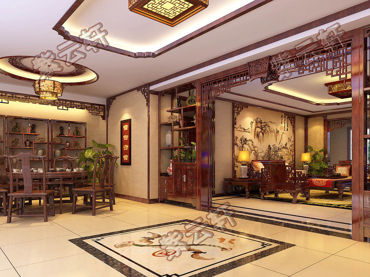 门厅古典中式装修 紫云轩