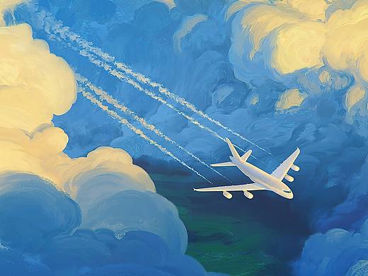 油画飞机高清动态壁纸