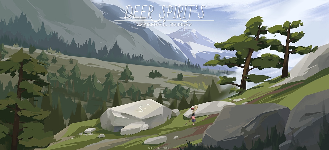 去山里看看（图ZMzE5MjMxNjc2） - 儿童插画 - 站酷设计师鹿灵DeerSpirit原创素材 - 站酷ZCOOL
