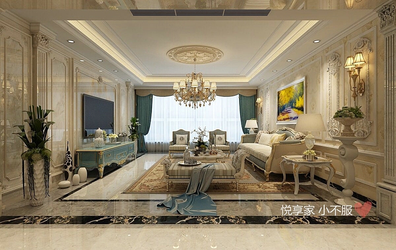 石家庄星河盛世简欧风，少了雕花，多了浪漫（图ZNzEwNDE5MjA=） - 家装设计 - 站酷设计师yuexiangjia原创素材 - 站酷ZCOOL