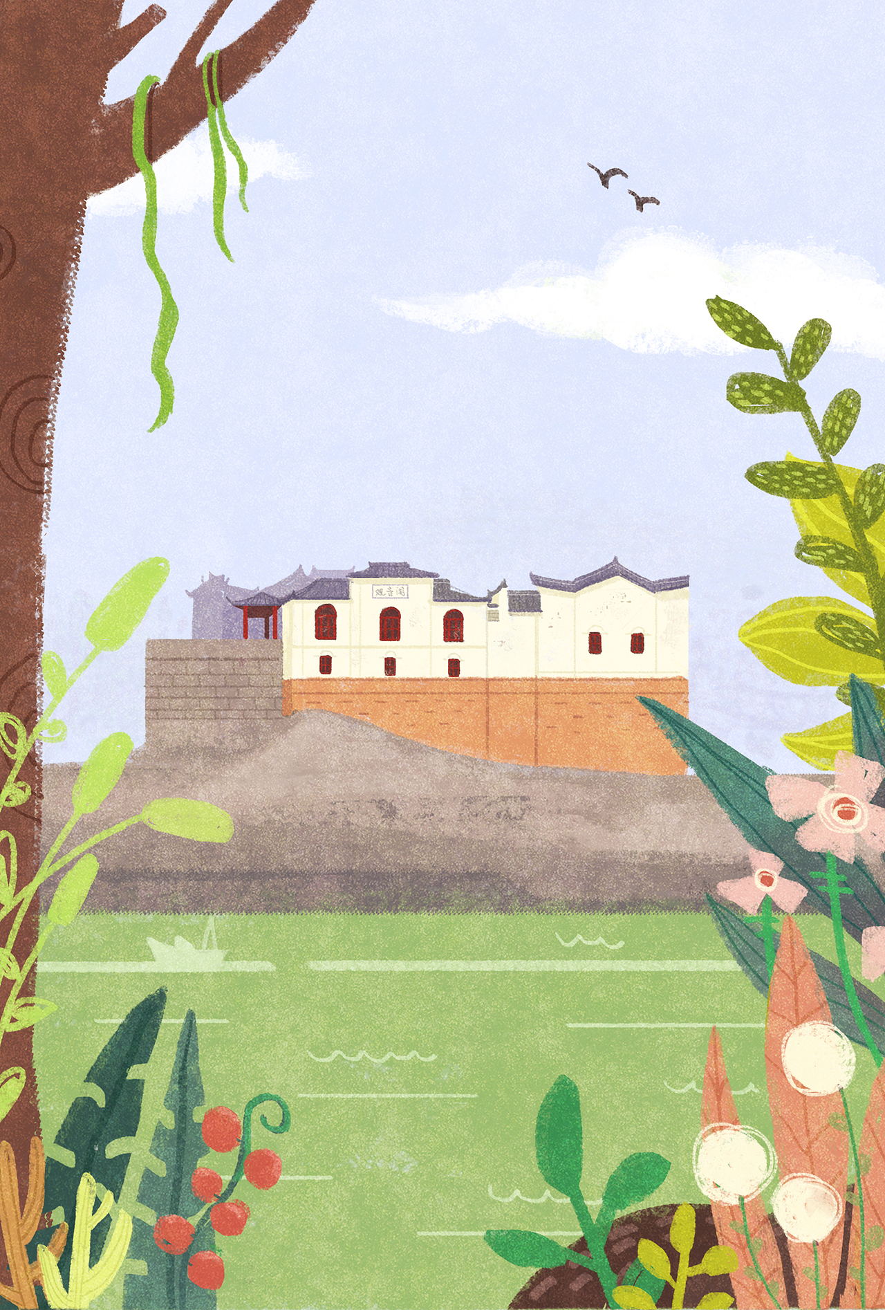 鄂东南风景系列插画合集（图ZMTgwNTMxMTQw） - 商业插画 - 站酷设计师Haa同学原创素材 - 站酷ZCOOL