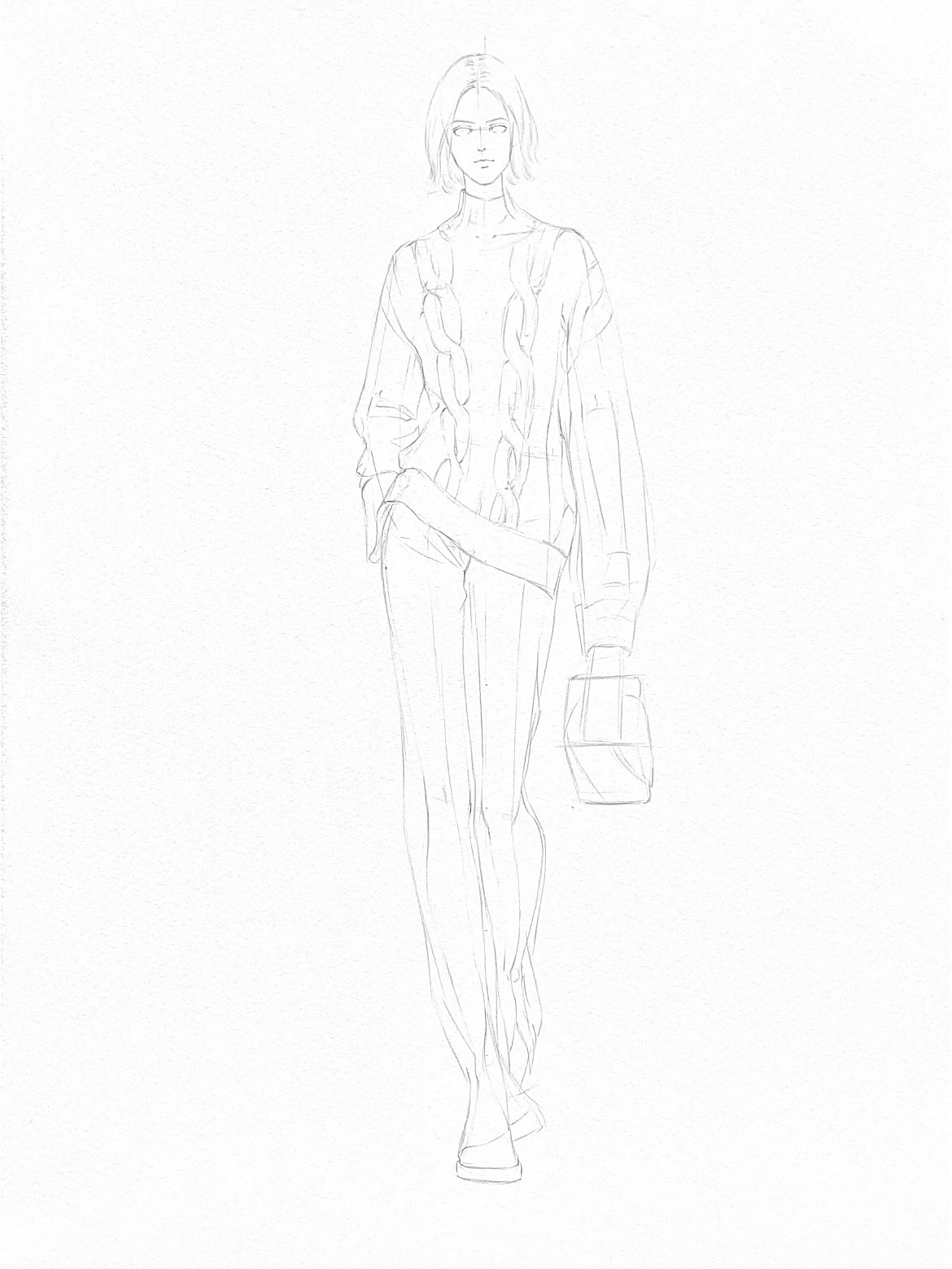 水彩时装画——针织面料步骤