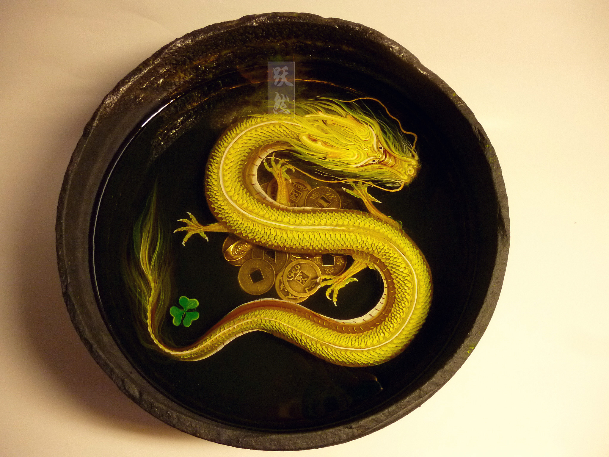 跃然脂上九月树脂画新作参展作品——《栖龙》