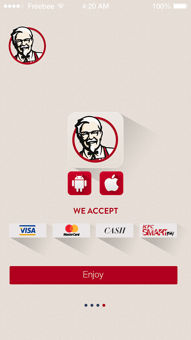 印尼肯德基APP设计（图ZMTQyNDEzNzI=） - APP界面 - 站酷设计师麟多多原创素材 - 站酷ZCOOL