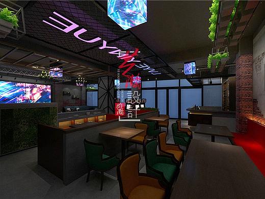 火锅店铺效果图餐饮店铺设计麻辣烫店串串烧店铺效果图