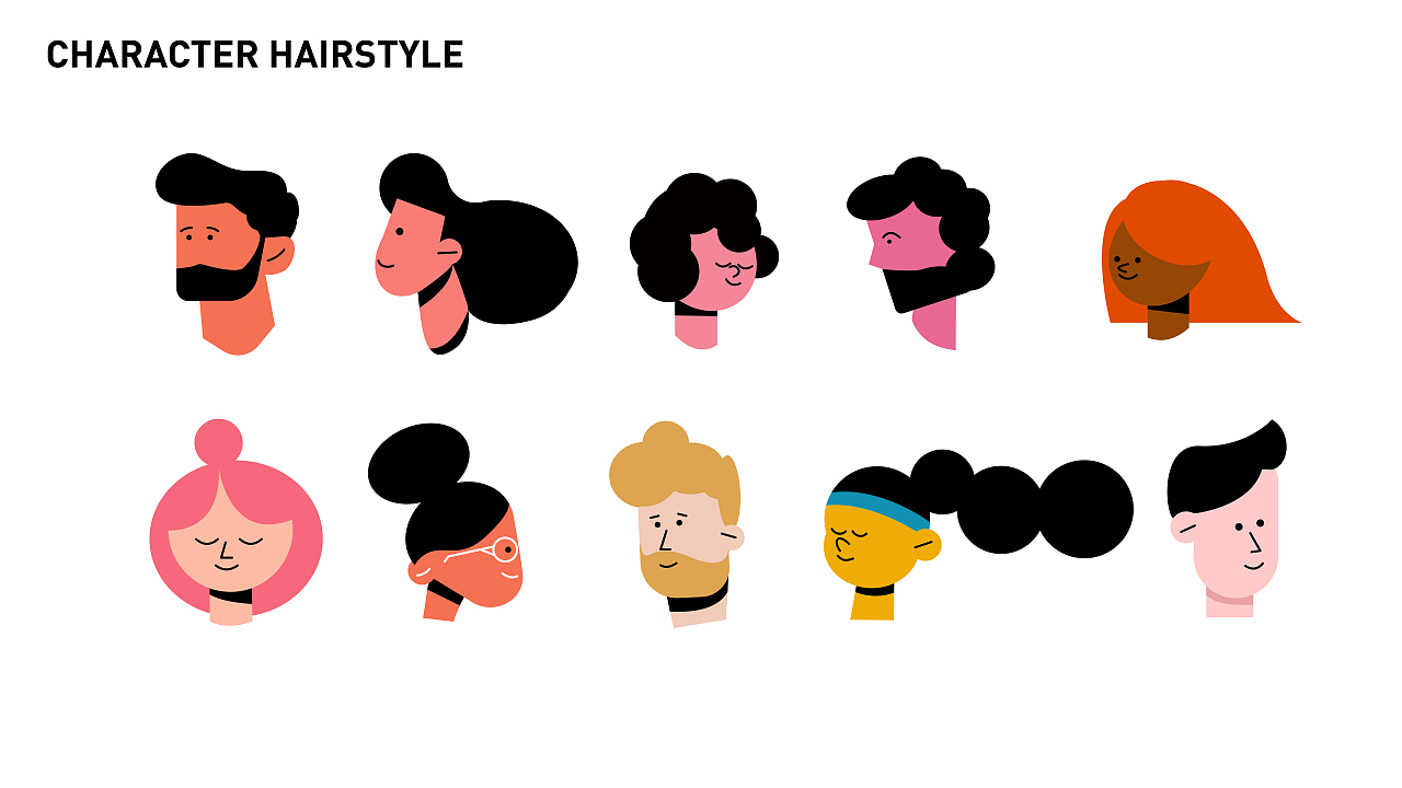 矢量人物情绪版设计