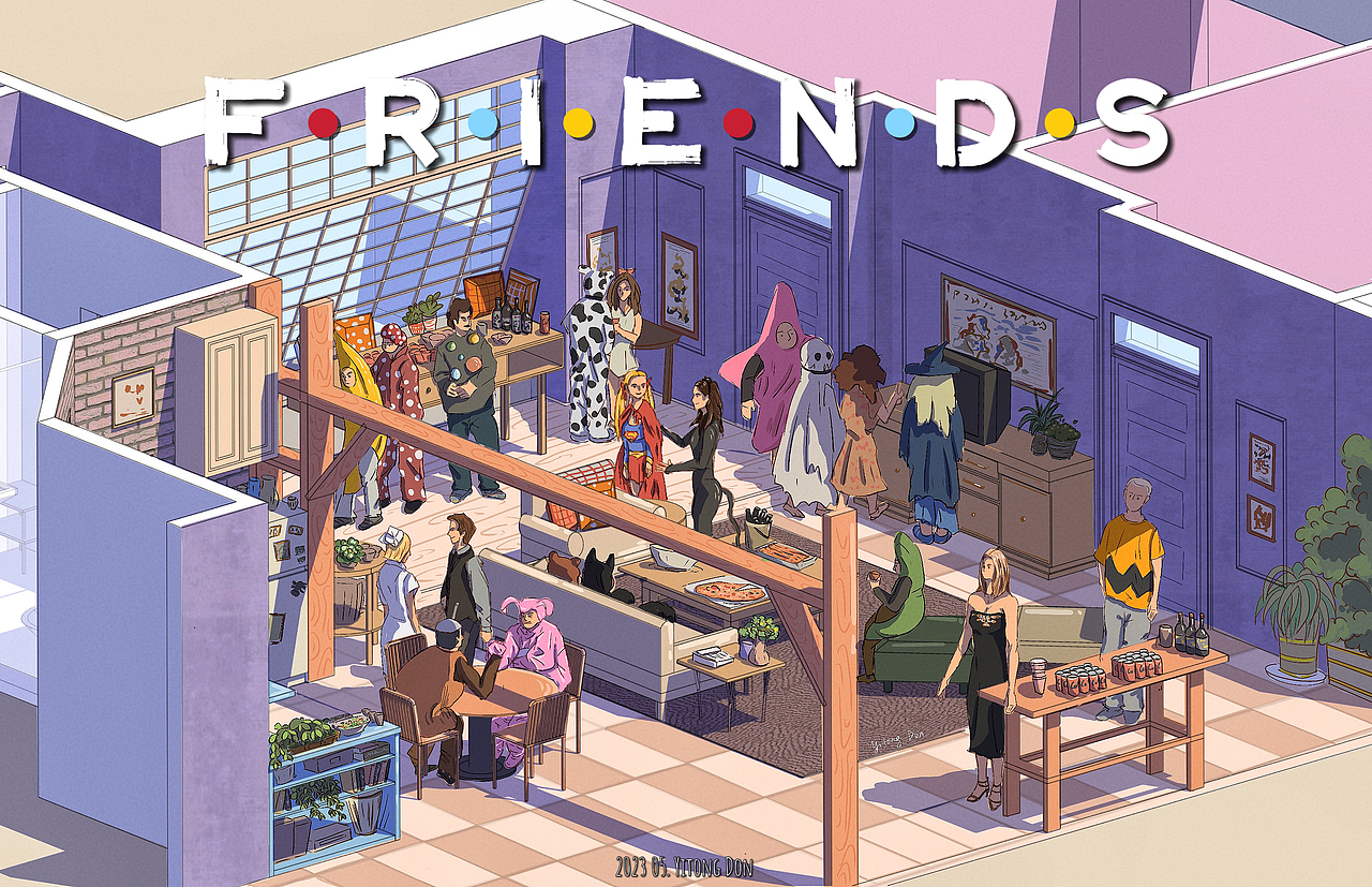 老友记插画｜莫妮卡家的万圣节