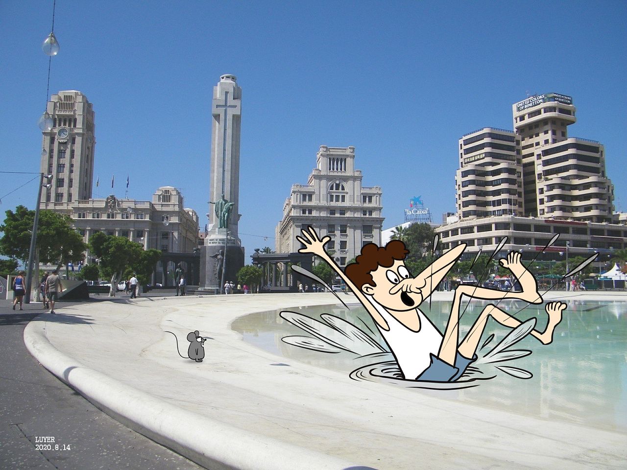 八月照片与插画结合