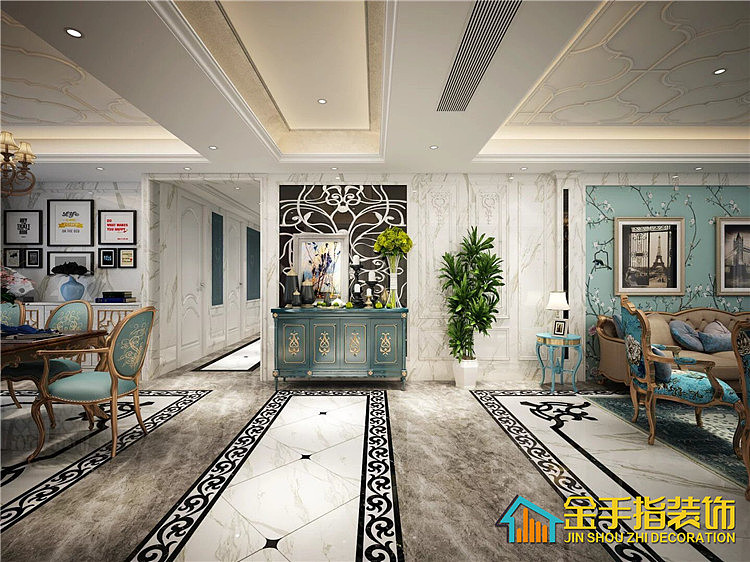 金手指装饰|碧桂园600平别墅欧式风格装修案例!