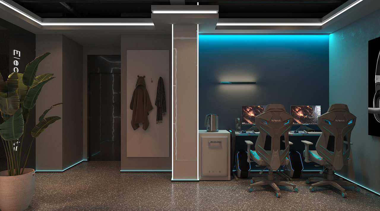 电竞酒店设计（图ZMjg3OTUyMzgw） - 酒店餐饮设计 - 站酷设计师敏果果小画师原创素材 - 站酷ZCOOL