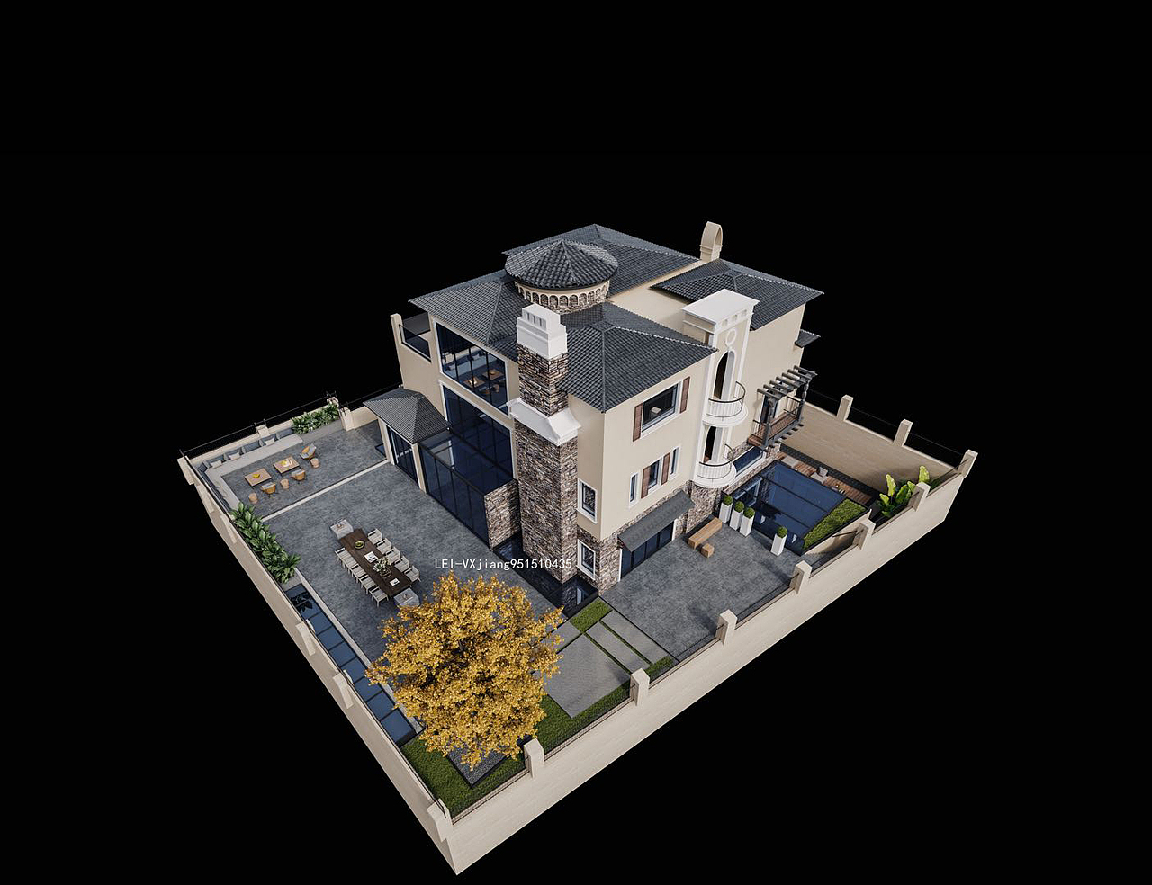 现代别墅鸟瞰（图ZMjIzMDU1NjUy） - 建筑设计 - 站酷设计师喀什葛尔的石头原创素材 - 站酷ZCOOL