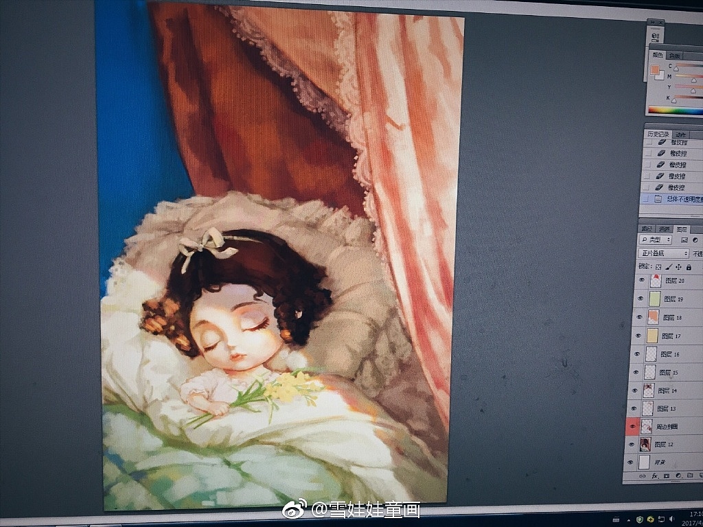【人像by雪娃娃】睡梦中的玛格丽特(图ZODQ0MTAyOTY=) - 商业插画 - 站酷设计师雪娃娃童画原创素材 - 站酷ZCOOL