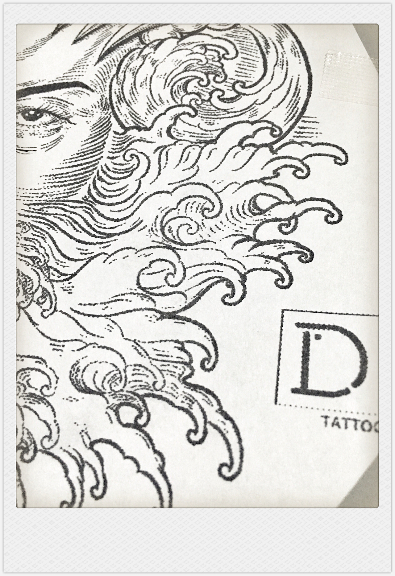 线条镌刻经历墨色记录青春刺青师大龙海神波塞冬手稿