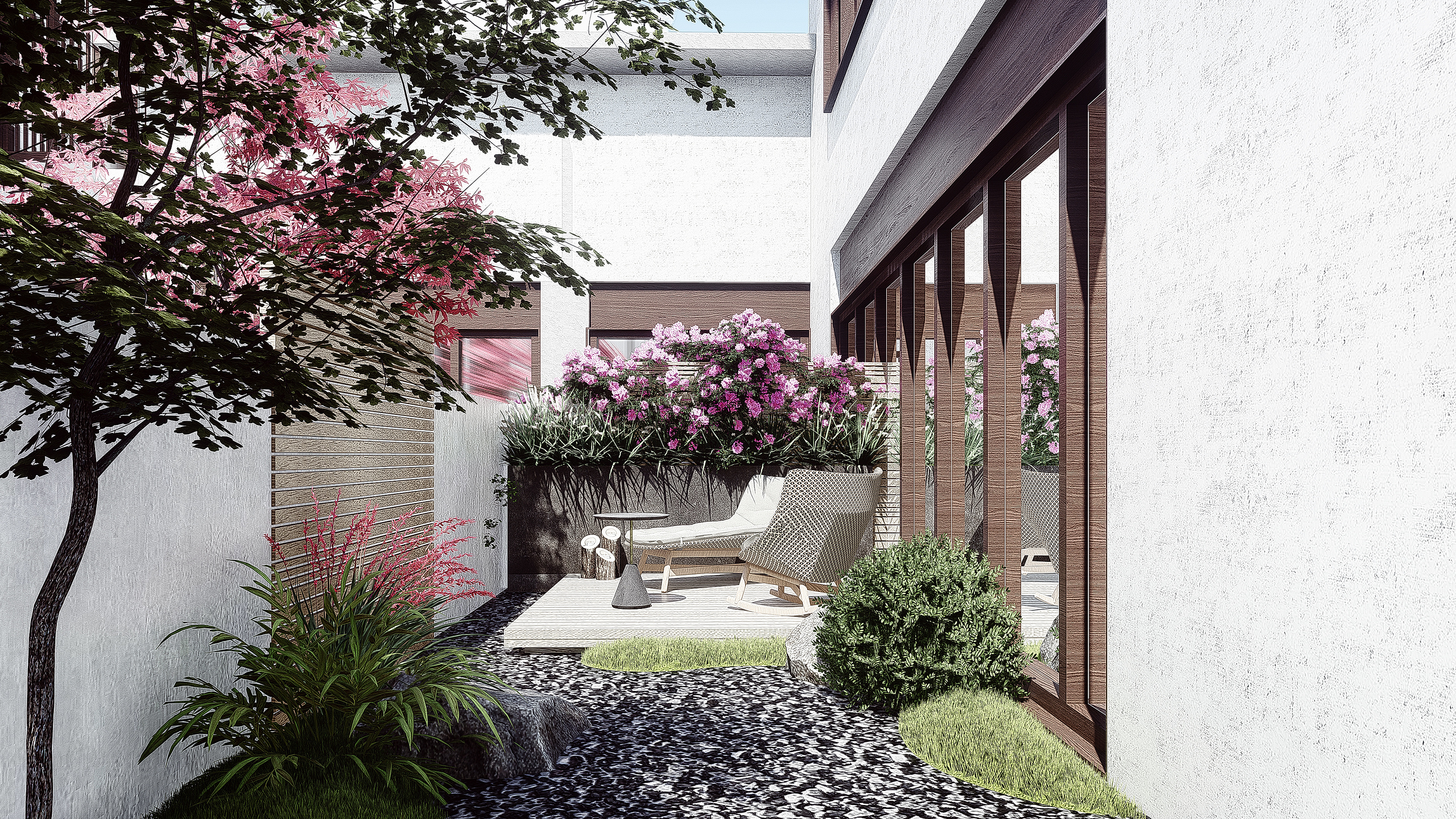 内庭 中庭景观设计 lumion表现