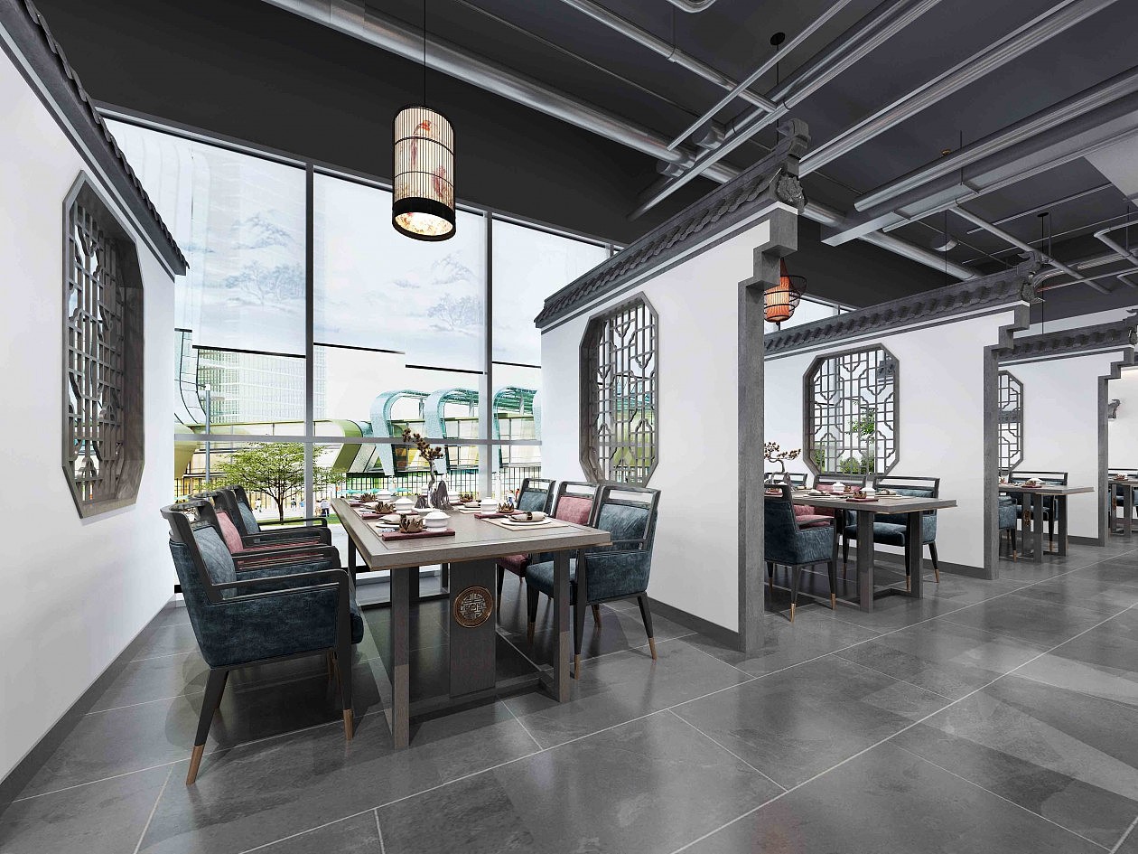 工装|新中式餐饮—餐厅|空间|室内设计|陈文静123 - 原创作品 - 站酷 (ZCOOL)