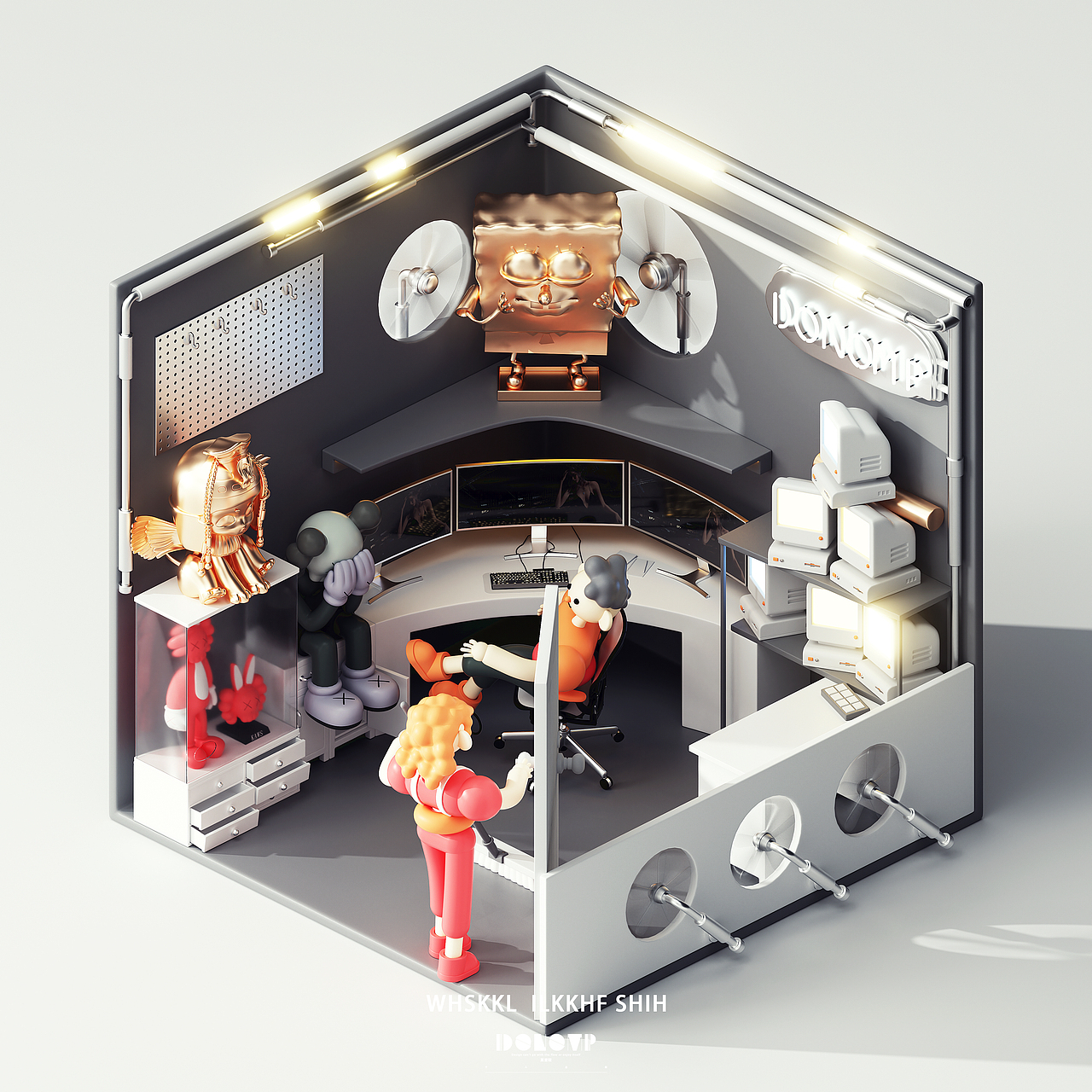 C4D+OC产品渲染表现-某童鞋的小房间设计（图ZMjk2MjY5MjAw） - 产品 - 站酷设计师某童鞋原创素材 - 站酷ZCOOL