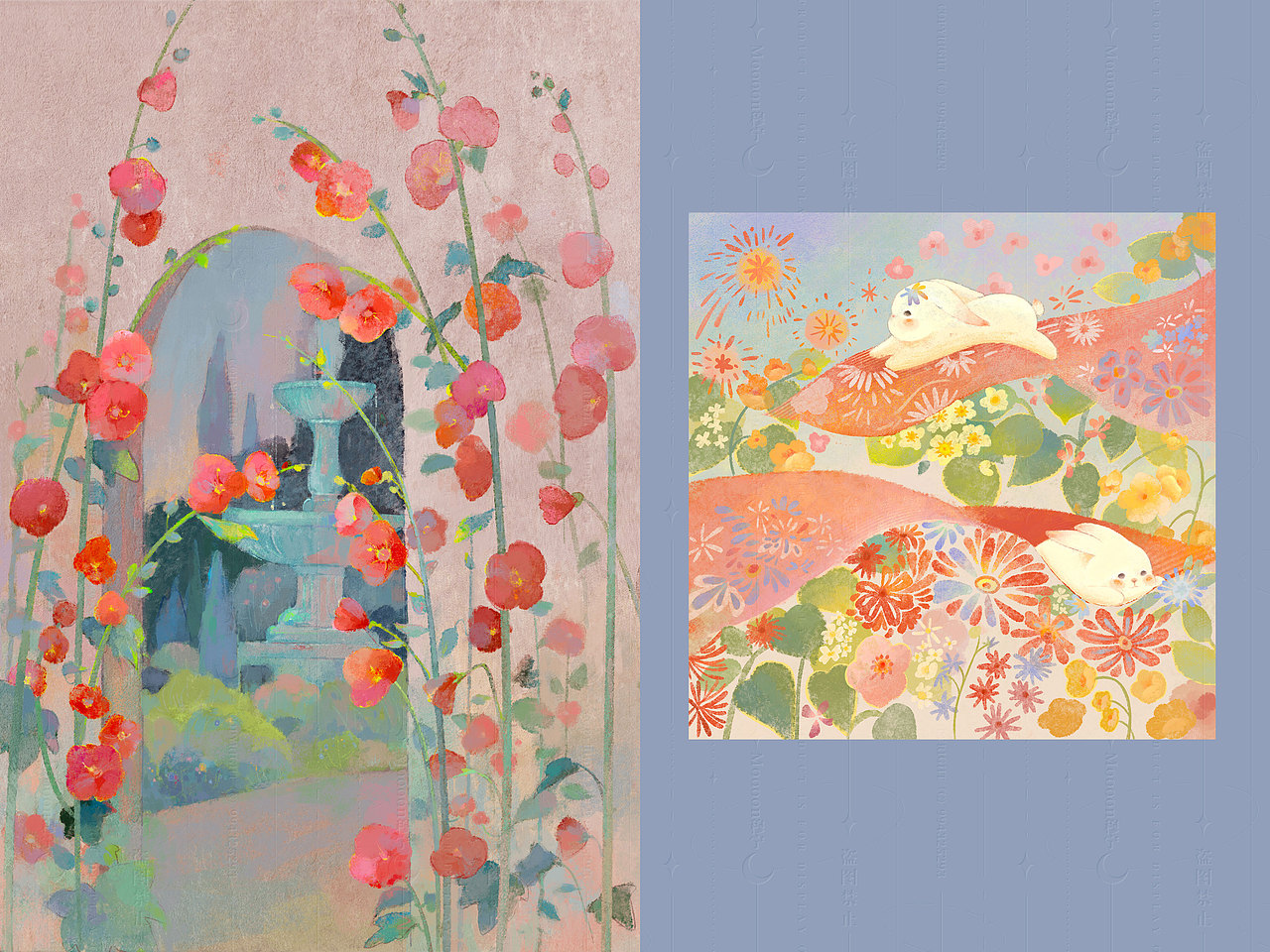 攒出一本关于春夏的插画集（图ZMzYwNTIxNTQ4） - 艺术插画 - 站酷设计师Moooon穆宁原创素材 - 站酷ZCOOL