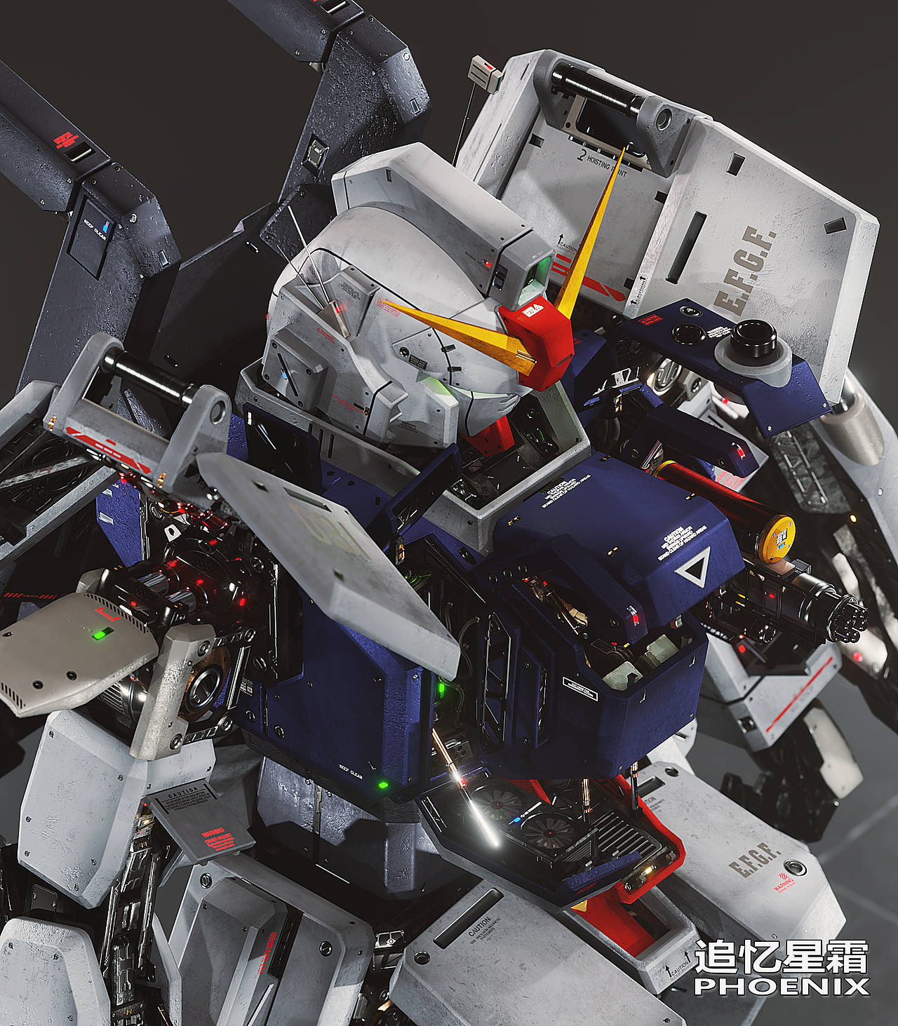 【blender建模渲染】RX-79G陆战型高达,08MS小队