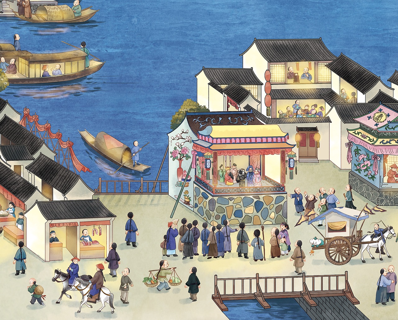 宫里过中秋（图ZMzE1MzE4MzAw） - 儿童插画 - 站酷设计师左森插画工作室原创素材 - 站酷ZCOOL