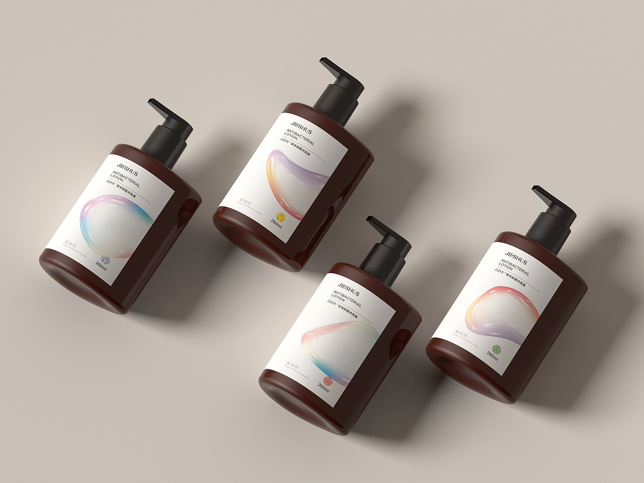 JIESHUS洁舒爽品牌LOGO、瓶器、产品包装方案设计