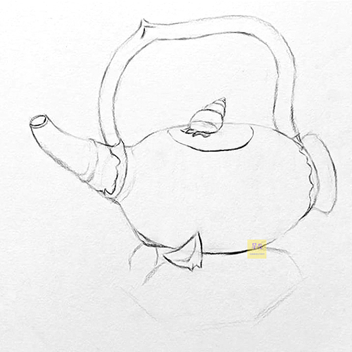 素描莲藕壶绘画详细步骤