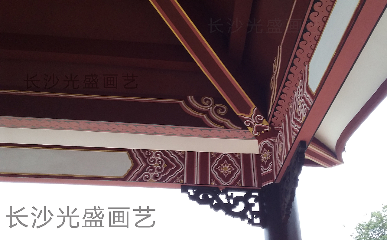 长沙墙绘 亭子彩绘 长沙古建筑彩绘翻新 光盛画艺（图ZMzQ2OTgwNzMy） - 绘画 - 站酷设计师彩绘贴金原创素材 - 站酷ZCOOL