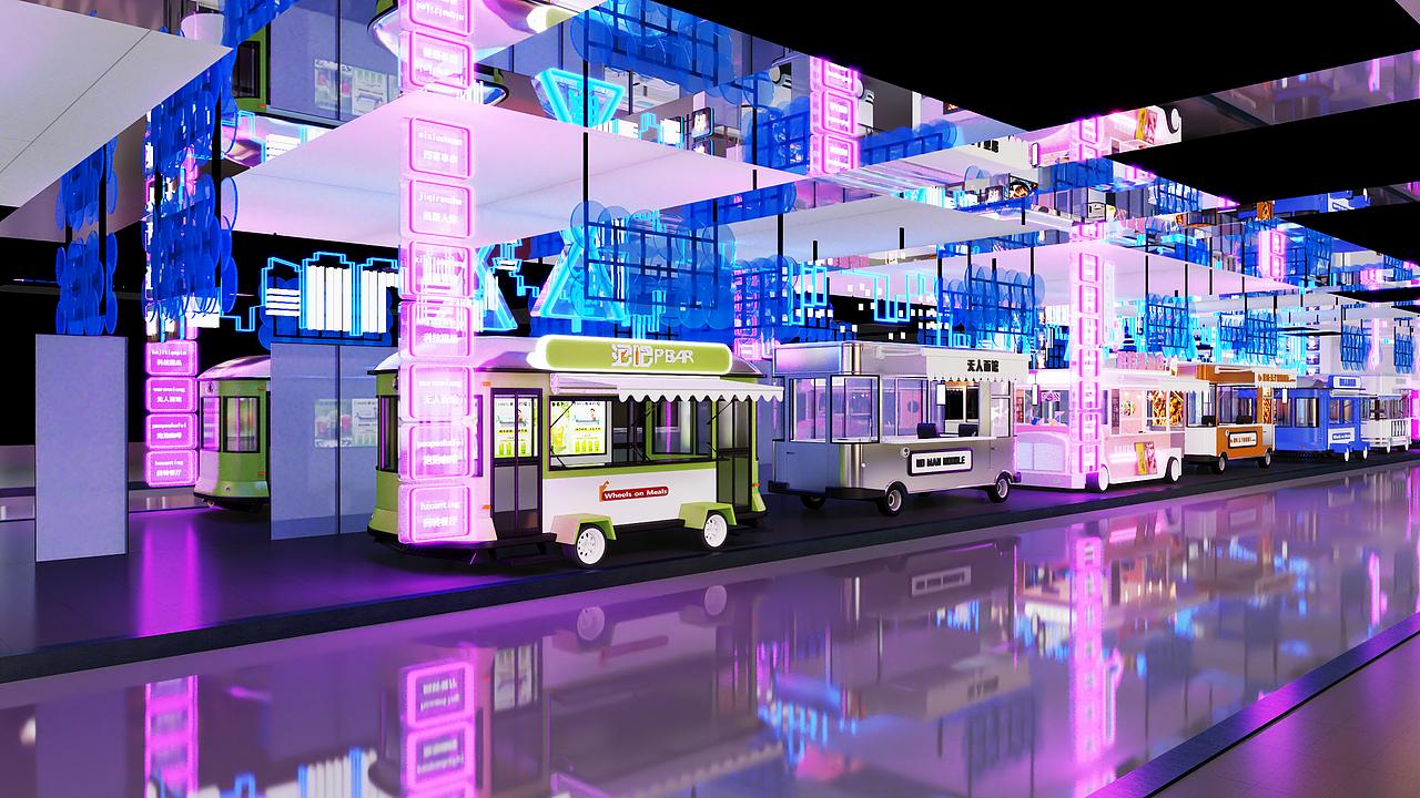 赛博朋克餐饮街区