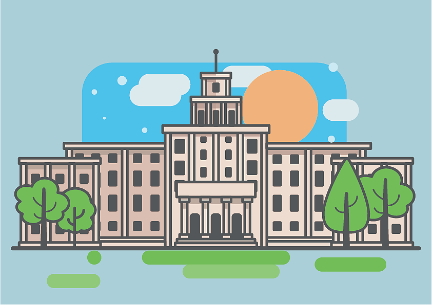 练习|大学主楼插画（图ZMzMzMzA1MDc2） - 海报 - 站酷设计师北纬DuN原创素材 - 站酷ZCOOL