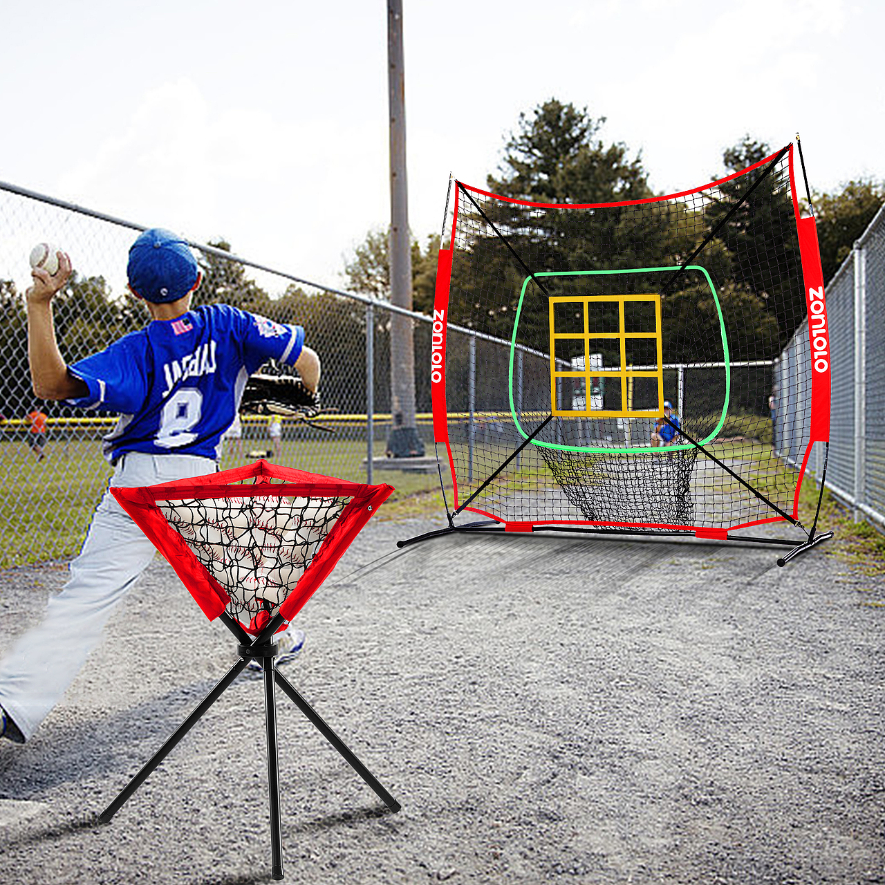 棒球练习网+球架亚马逊主图制作（图ZMzcwNzkyMDg4） - 电商 - 站酷设计师图层视觉电商设计原创素材 - 站酷ZCOOL