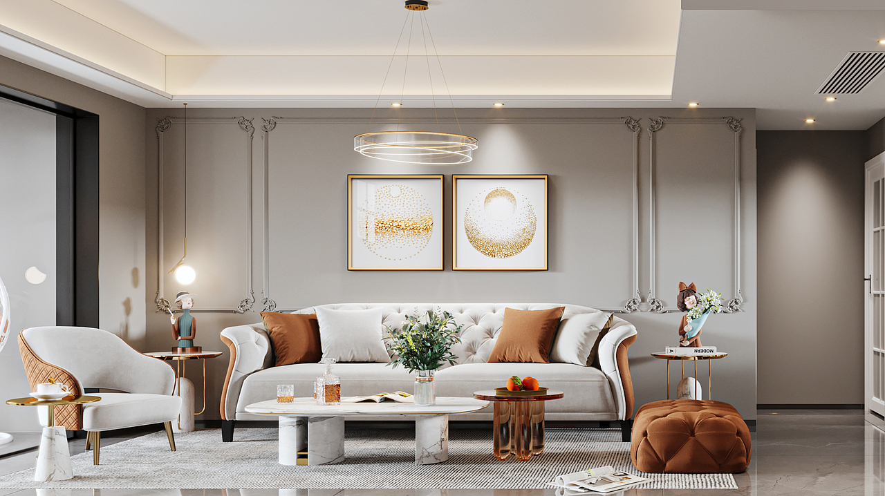 现代—轻奢客餐厅效果图