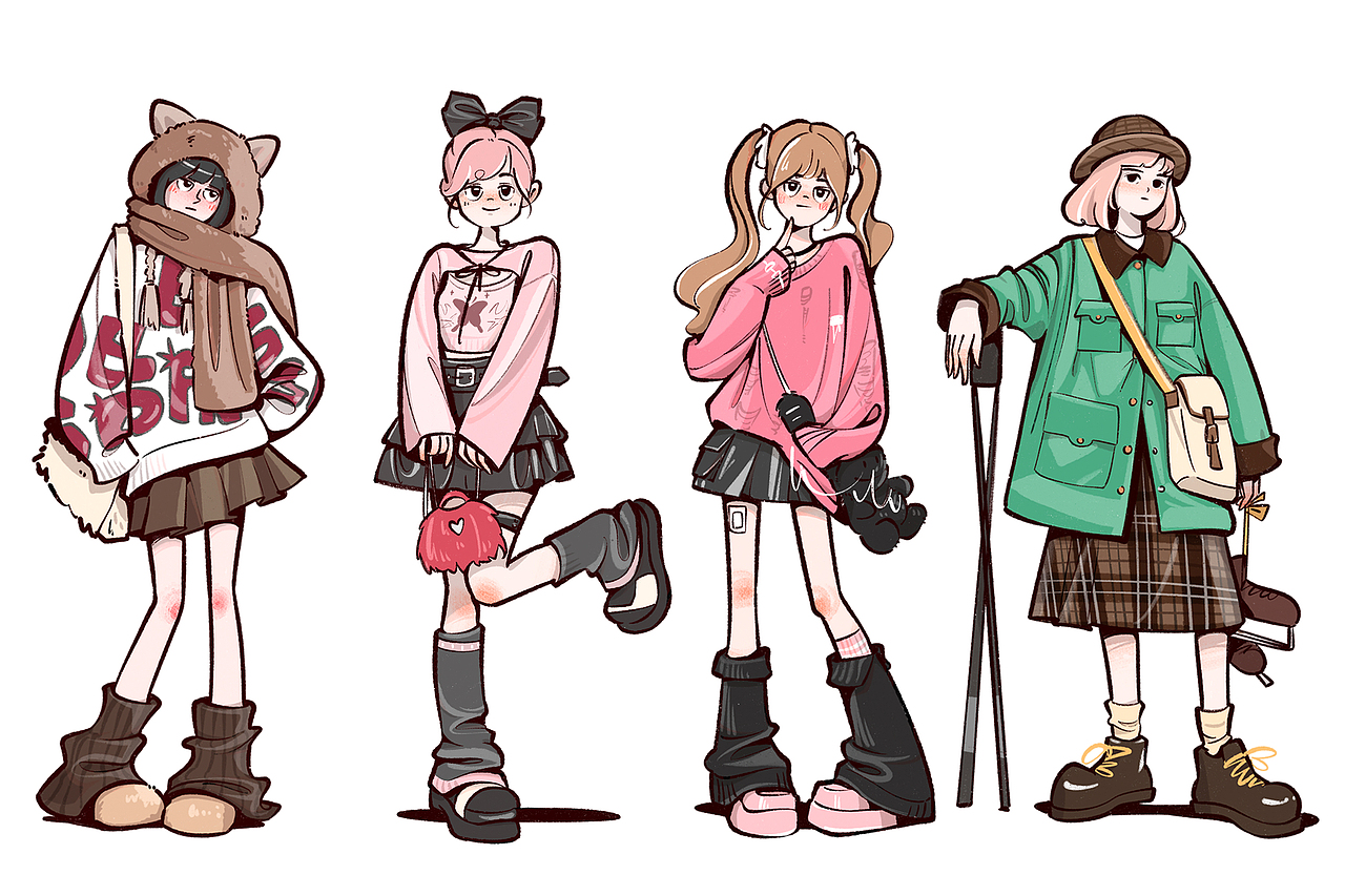 100个人物插画练习 [五]（图ZMzUyMDc1NTky） - 创作习作 - 站酷设计师小松果慢慢原创素材 - 站酷ZCOOL