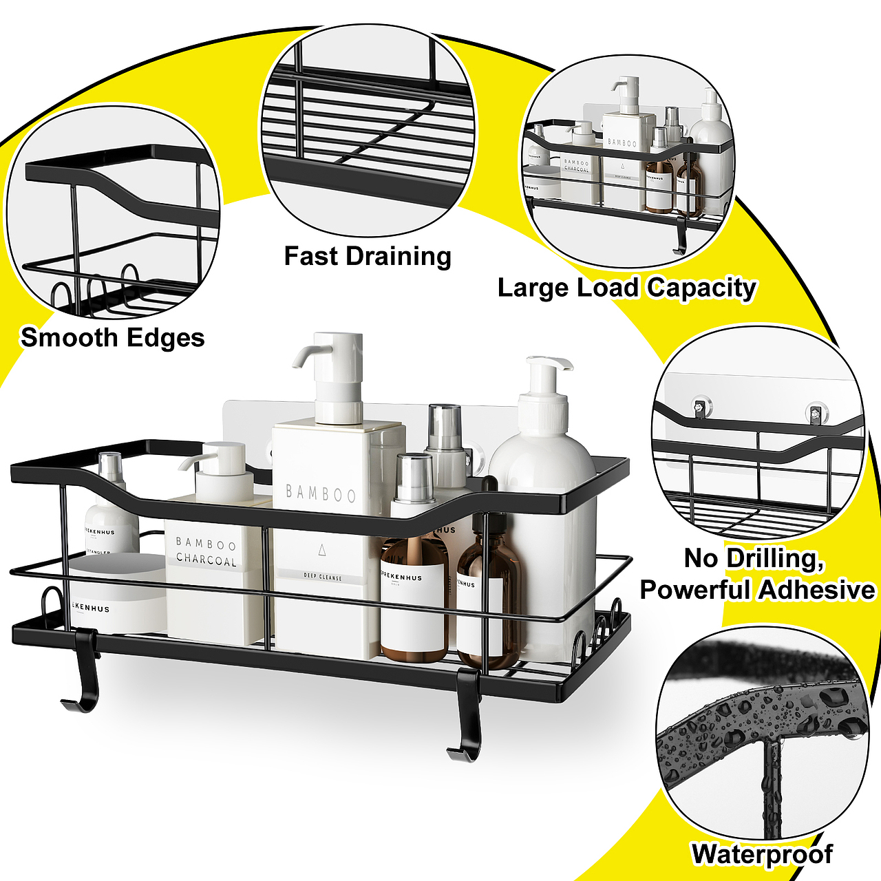 亚马逊产品主图-浴室壁挂收纳篮