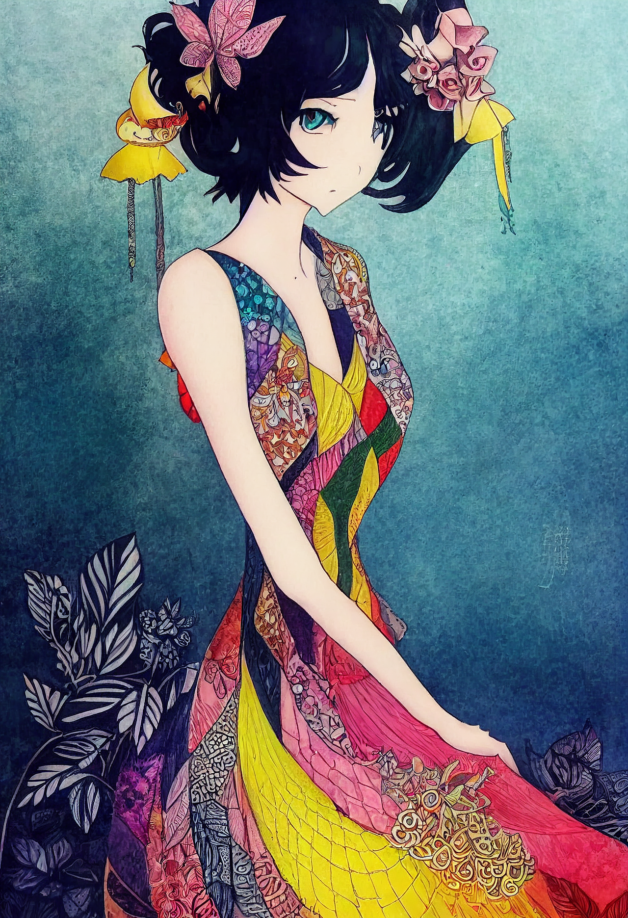 #原创作品 #人物设计 森林中美丽的动漫公主（禅绕画）（图ZMzIxNTM0NTY4） - 人物/生物 - 站酷设计师北之南原创素材 - 站酷ZCOOL