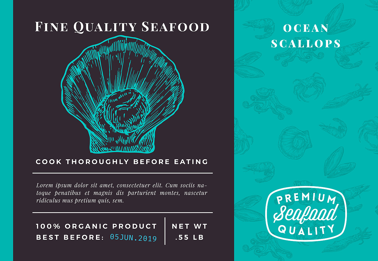 Vol.7 国外高端海鲜包装Ai格式素材