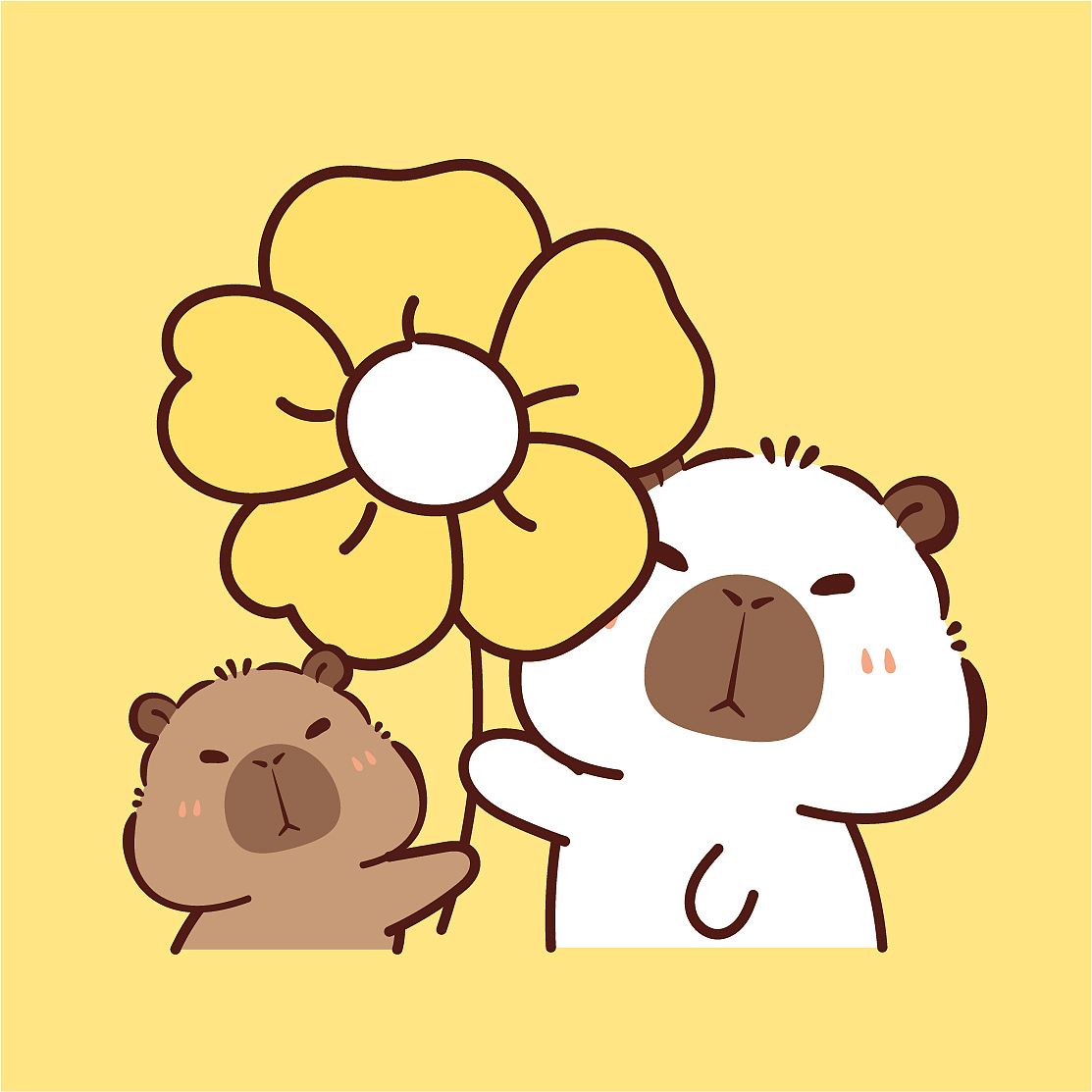 卡皮巴拉插画图片节日快乐母亲节快乐送你一朵小红花（图ZMzY5MTU5NDA4） - 商业插画 - 站酷设计师阿茹生肖IP原创素材 - 站酷ZCOOL