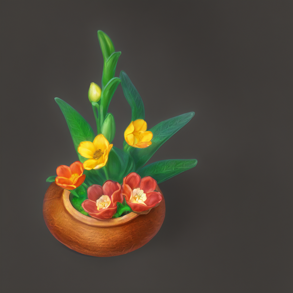 AI-卡通-花花草草