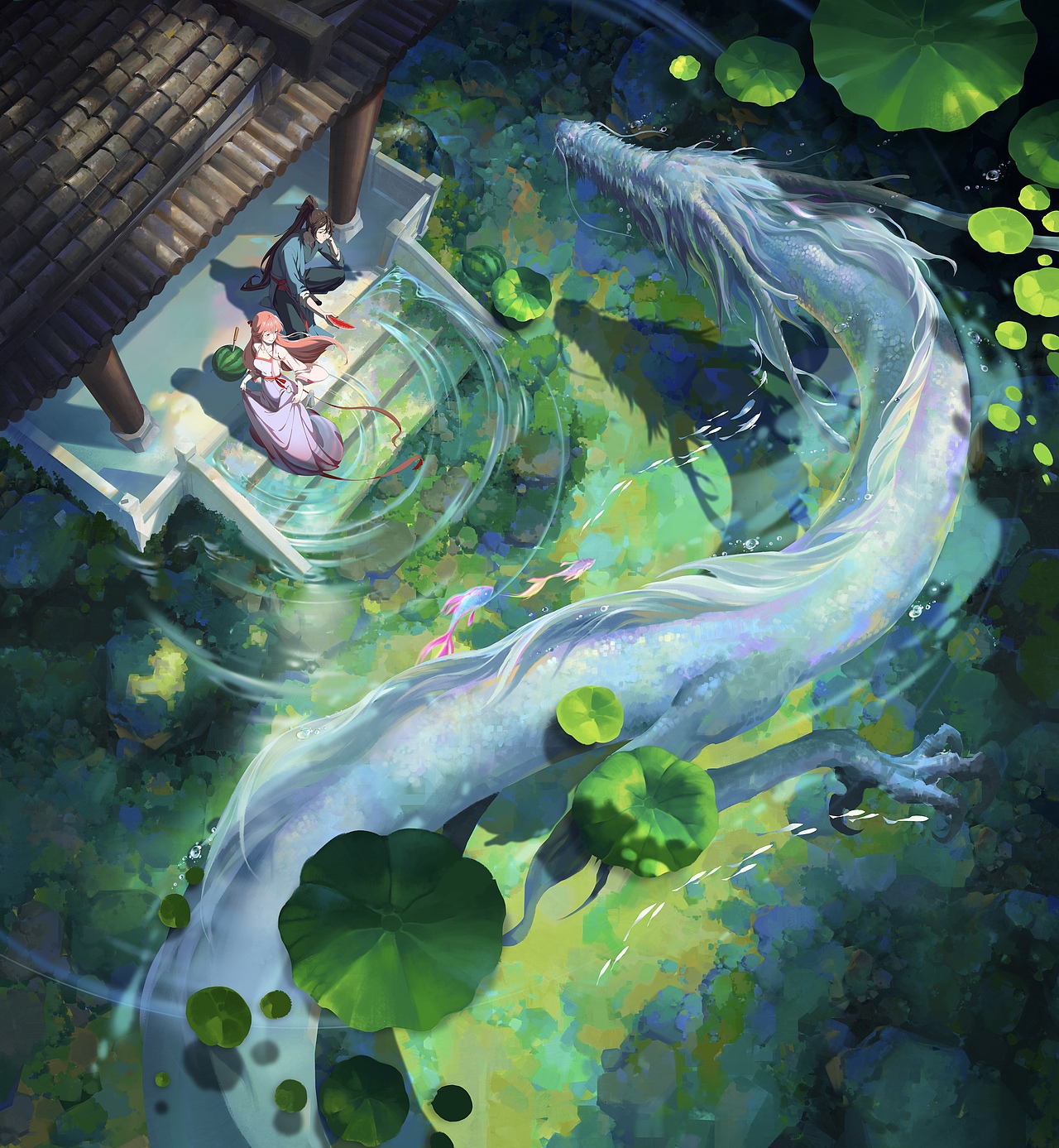 日光下澈 影布石上