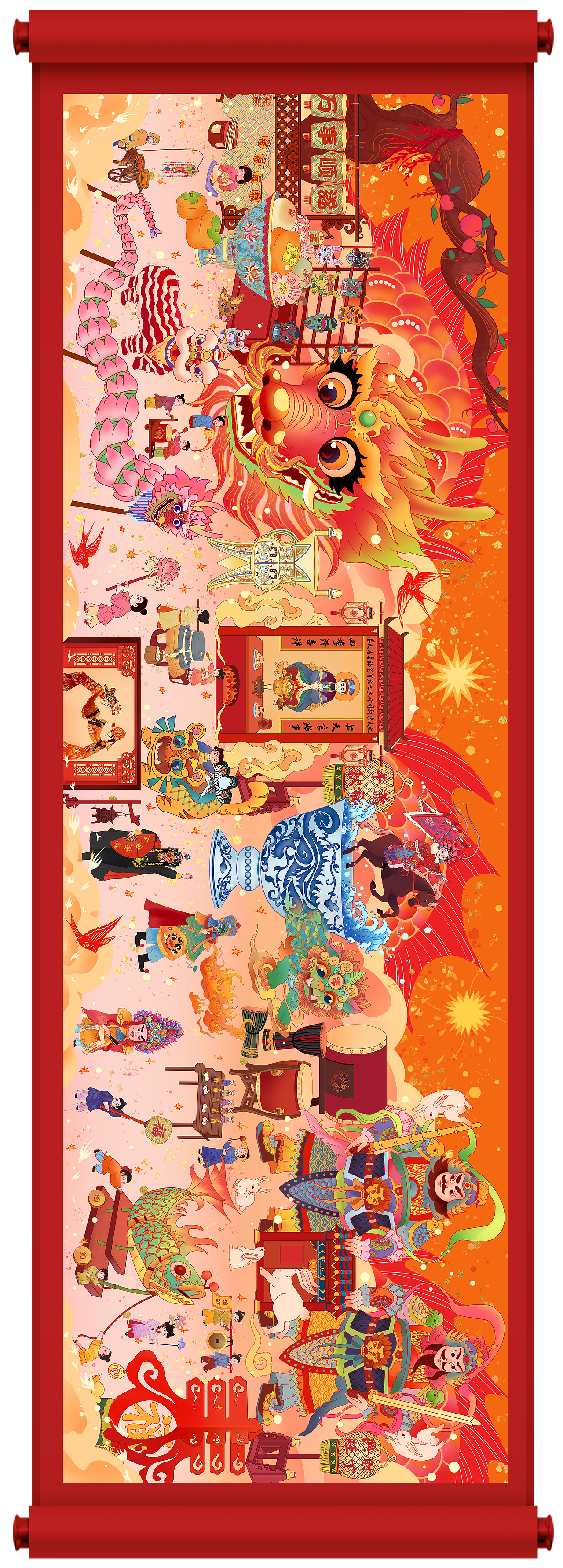 龙腾盛世，瑞气盈门，龙年大吉！（图ZMzYwOTE1ODM2） - 商业插画 - 站酷设计师叮喵原创素材 - 站酷ZCOOL